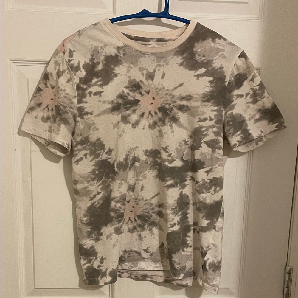 Express Men's Short Sleeve Tie-Dye Tee - Black and Cream